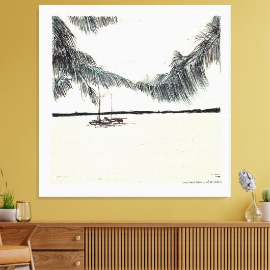 Casuarina Trees Long Island Bahamas Leinwanddruck (Insitu (Wohnzimmer))