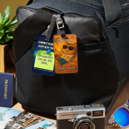 Cat 07 Kids Gepäckanhänger (Vorderseite & Rückseite)