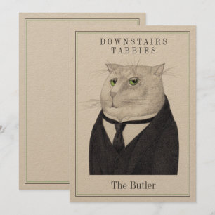CAT-12x18-Flachkarte BUTLER + Text (auf Kraft) Feiertagskarte