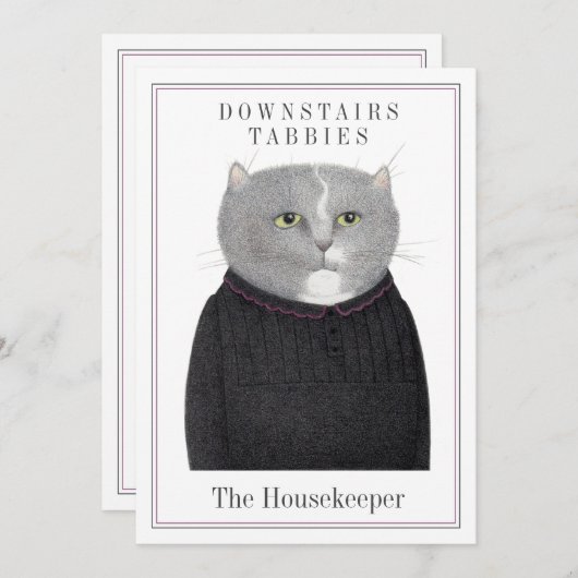 CAT-12x18-Flachkarte "HOUSEKEEPER" + Text Feiertagskarte (Vorne/Hinten)