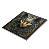 Cat 3D-Effekt mit Abstrakter Goldkunst Fliese (Seite)