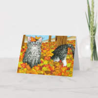 Cat 441 Herbst Herbst lustige Grußkarte