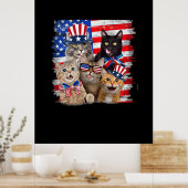 Cat 4. Juli Freedom American Flag Sonnenbrille Poster (Küche)