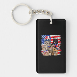 Cat 4. Juli Freedom American Flag Sonnenbrille Schlüsselanhänger