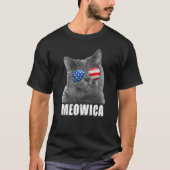 Cat 4th of July USA American Flag T-Shirt (Vorderseite)