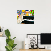 Cat 506 spielt Klavier Poster (Heimbüro)