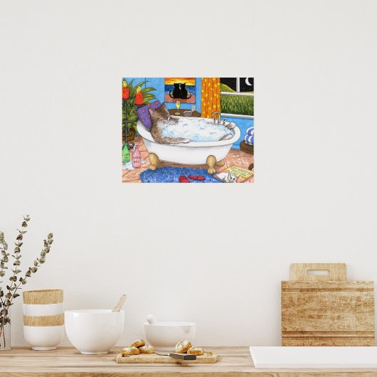 Cat 567 Funny bad art Poster (Küche)