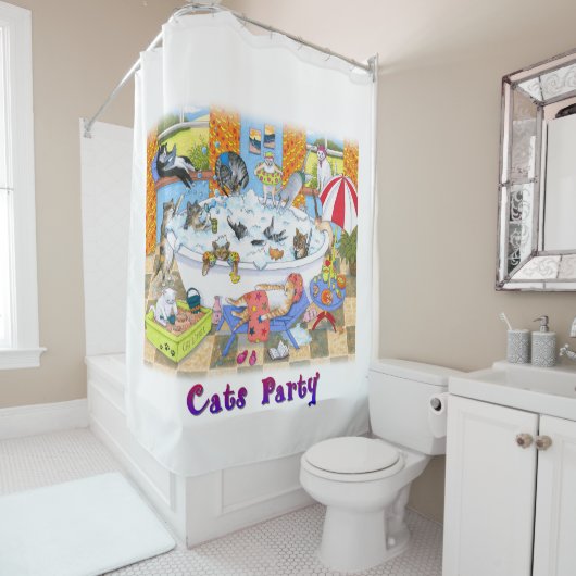 Cat 601 lustige Badkunst Duschvorhang (Beispiel)