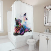 Cat 614 pink blue butterfly duschvorhang (Beispiel)