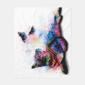 Cat 614 pink blue butterfly fleecedecke (Vorderseite)