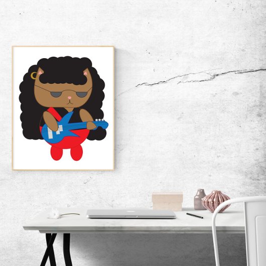 Cat 80er Heavy Metal Hair Band Bassist Poster