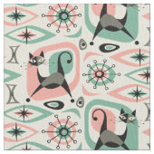 Cat Abstrakt - Pink Turq ©studioxtin Stoff (Nahaufnahme)