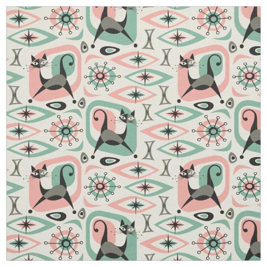 Cat Abstrakt - Pink Turq ©studioxtin Stoff (Muster)