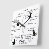 Cat Activity Clock für Katzen CricketDiane Quadratische Wanduhr (Winkel)