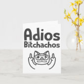 Cat Adios Achos Swea Cinco De Mayo Middle Finger _ Karte (Gelbe Blume)
