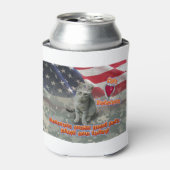 Cat Adoptiere Veteran für lebenslange Freundschaft Dosenkühler (Kanne Vorderseite)