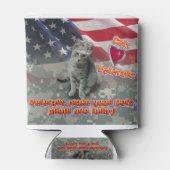 Cat Adoptiere Veteran für lebenslange Freundschaft Dosenkühler (Rückseite)