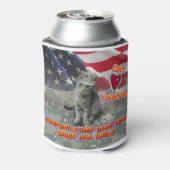 Cat Adoptiere Veteran für lebenslange Freundschaft Dosenkühler (Kanne Rückseite)