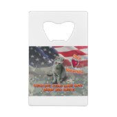 Cat Adoptiere Veteran für lebenslange Freundschaft Geldbeutel Flaschenöffner (Rückseite)