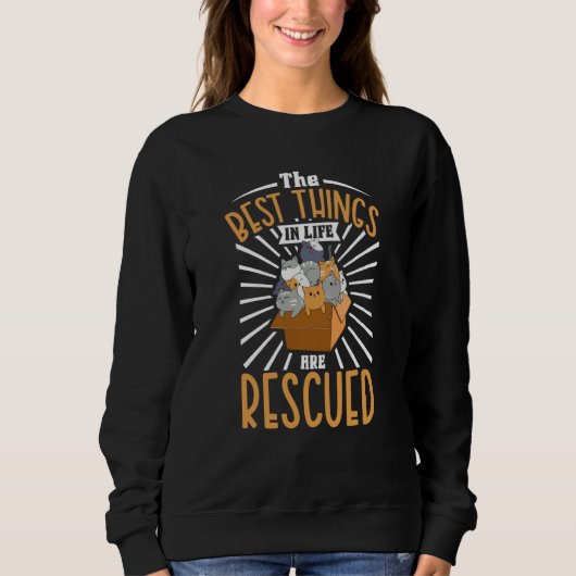 Cat Adoption Animal Rescue Animal Rights Rescue  2 Sweatshirt (Vorderseite)