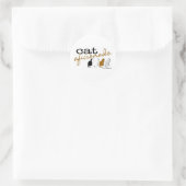 Cat Aficionado Runder Aufkleber (Tasche)