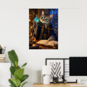Cat Alchemist Fantasy Wizard Wall Art Poster (Heimbüro)