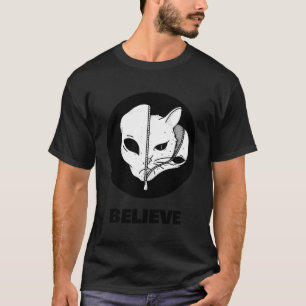 Cat Alien Ufo Martian Ufologist Space Glauben T-Shirt