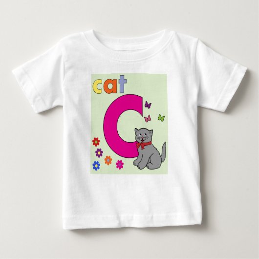 Cat Alphabet Letter C Baby T-shirt (Vorderseite)
