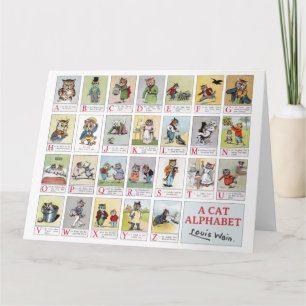 Cat Alphabet, Louis Wain Card Karte