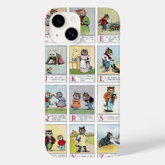 Cat Alphabet, Louis Wain Case-Mate iPhone Case (Rückseite)