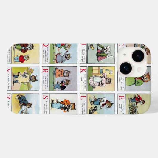 Cat Alphabet, Louis Wain Case-Mate iPhone Case (Rückseite (Horizontal))