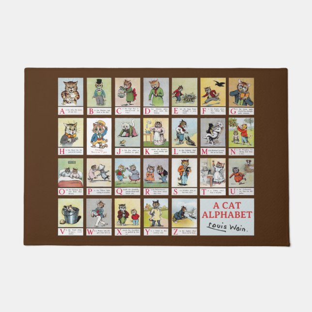 Cat Alphabet, Louis Wain Fußmatte (Vorderseite)