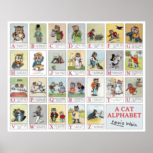 Cat Alphabet, Louis Wain Poster (Vorne)