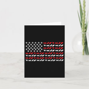 Cat American Flag Usa Paws Patriotic Karte