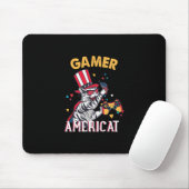 Cat Americat 4. Juli American Gamer Mousepad (Mit Mouse)