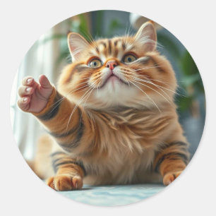Cat amgi runder aufkleber