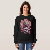 Cat Among Cherry Blossoms  Japanese Cat Sweatshirt (Vorne ganz)