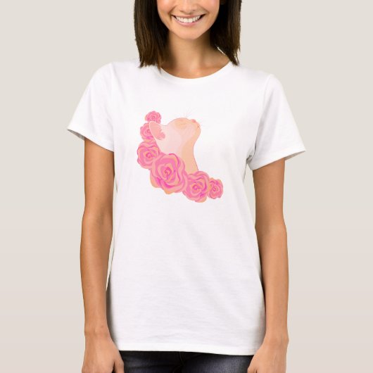 Cat among roses T-Shirt (Vorderseite)