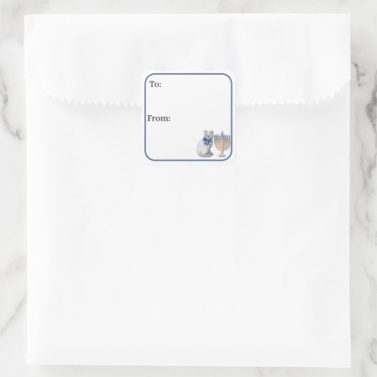 Cat and a Menorah Sticker (Tasche)