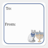 Cat and a Menorah Sticker (Vorderseite)