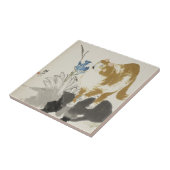 Cat and Blume Chinesische Kunst | Fliese (Seite)