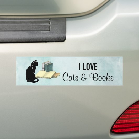 Cat and Books Autoaufkleber (Auf Auto)