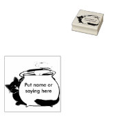 Cat and cauldron 2 Illustration Art Briefmarke Gummistempel (Stempel)