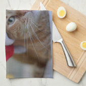 Cat and Christmas lights Geschirrtuch (Viertel Falte)