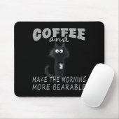 Cat And Coffee Tee Design, Funny-cat Morning Humor Mousepad (Mit Mouse)