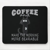 Cat And Coffee Tee Design, Funny-cat Morning Humor Mousepad (Vorne)
