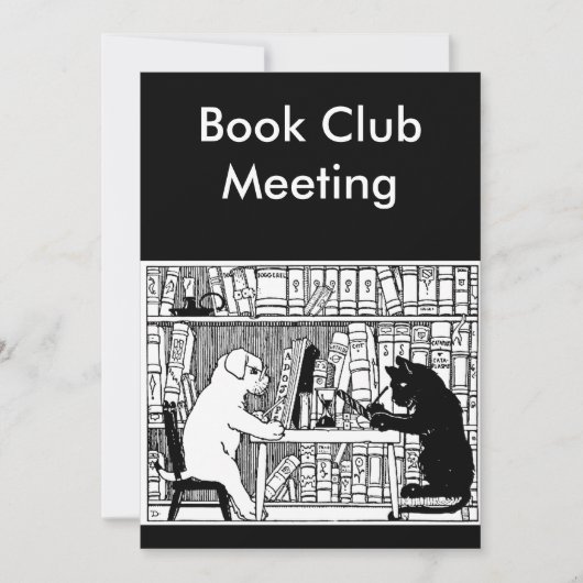 Cat and Dog Book Club Einladung (Vorderseite)