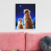 Cat and Dog Christmas Miracle Leinwanddruck (Insitu (Wohnzimmer))