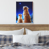Cat and Dog Christmas Miracle Leinwanddruck (Insitu (Schlafzimmer))