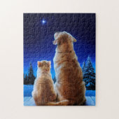 Cat and Dog Christmas Miracle Puzzle (Vertikal)
